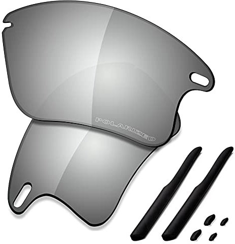 Saucer Premium Lentilles de rechange et kits caoutchouc pour Oakley Fast Jacket XL, (High Definition - Chrome Metal Polarized), Taille unique
