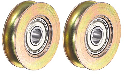 sourcing map Lot de 2 rouleaux de porte coulissante en U avec rainure en U de 8 mm, trou de 40 mm, diamètre de 8,1 mm