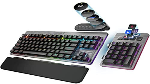 Mountain Everest Max (ANSI-Layout) - anpassbare High-End mechanische Gaming-Tastatur mit Media-Dock, Display Keys, RGB-Beleuchtung hot-swapable Cherry MX Switches und modularem Numpad.