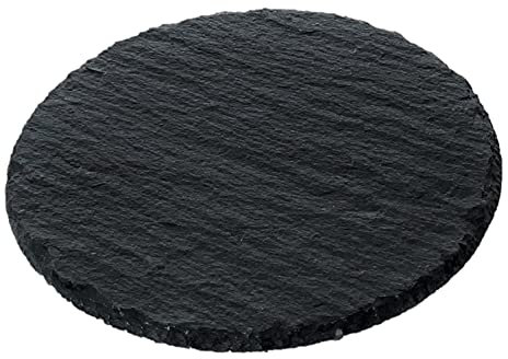 DRAGIMEX Dio SCHIEFER- DEKOPLATTE. RUND. 15 cm. Schieferplatte. Kanten GEBROCHEN.