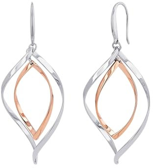 Amor Ohrhänger Edelstahl Damen Ohrschmuck, 6 cm, Bicolor, Kommt in Schmuck Geschenk Box, 2022598