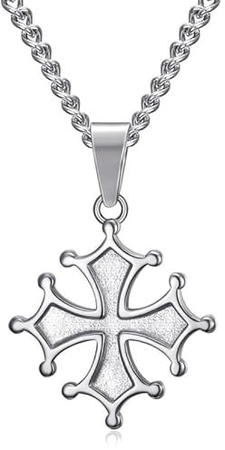 BOBIJOO JEWELRY - Pendentif Collier Femme Croix Occitane Cathare Toulouse Languedoc Acier inoxydable 316l Argenté