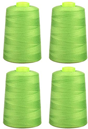 Phönix 4x5000m Universal Qualitätsgarn, Stärke 120 Nähgarn für Overlock-Nähmaschinen (Hellgrün)