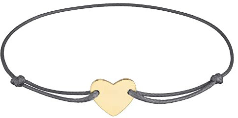 StarAppeal Herz Freundschafts Armband, Herz Armband in Silber und Gold, Größenverstellbar, Makramee Band für Frauen & Mädchen, Handmade (Grau-Gold)