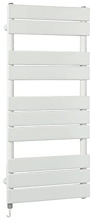 Milano Lustro 600W White Flat Panel Electric Heated Towel Rail - 975mm x 450mm