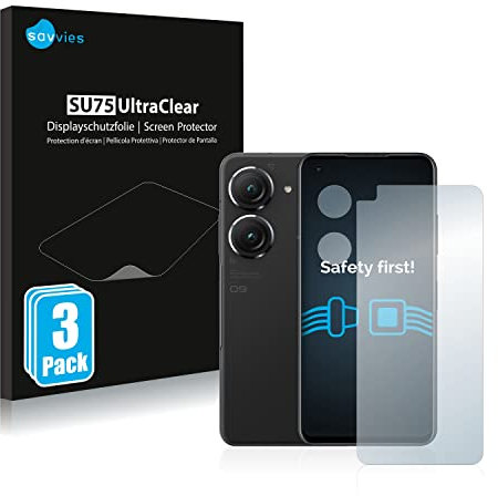 savvies Protection Ecran pour ASUS ZenFone 9 (Avant+Caméra) 6 Pièces - Film Protection Ultra Clair