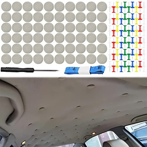 Réparation De Toit De Voiture, 60 pcs Retenue De Rivet Fixe, Bouton De Toit Fixation Tissu Vis Réparation De Toit Boucle De Capuchon pour Toutes Les Voitures