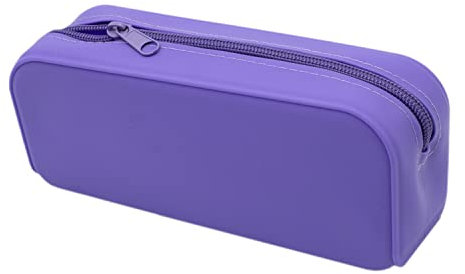 CABLEPELADO Estuche Escolar Multiusos Moderno, Portalápices de Silicona, Bolsa de Lápices para Colegio, 18.5 cm Largo x 7.5 cm Alto, Morado
