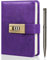 WEMATE Tagebuch mit Schloss, A6 PU Leder Tagebuch mit Schloss 192 Seiten, Lock Journal Passwort Notizbuch mit Stift & Geschenkbox, Schloss Tagebuch für Männer und Frauen 4,3 x 15,7 cm Lila