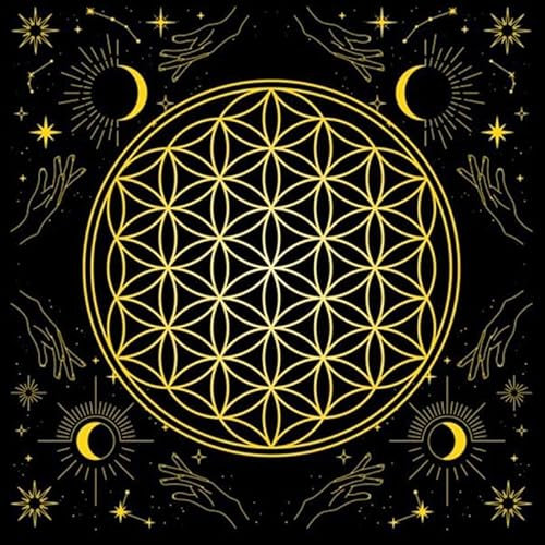 50x50/60x60/75x75cm Tarot-Tischdecke Matte Geometrische Wahrsagungen Tischdecke Brettspiel Orakel Kartenpad Rune Stützmatte Tarotkarte Pat Zum Lesen Wahrsagungen Tischdecke Brettspiel Tischdecke Matte