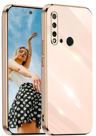 Kaywzo Hülle für Huawei P20 Lite 2019,TPU Galvanisiertes Stoßfeste Handyhülle,Glänzend Spiegel Kratzfeste Schutzhülle,Ultra Dünn Silikon Cover Case,Rosa