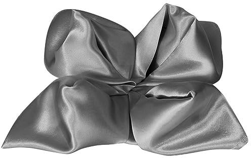 Egurs 10 Stück Satin-Servietten Glatte Quadratische Weiches Tischservietten Stoff Deckchen Stoffservietten für Geburtstag Restaurant Hochzeiten Abendessen Weihnachten Dekoration Silber 50x50cm