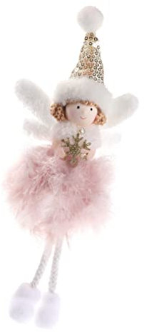 Cabilock Colgante De Ángel Plumas Muñeca De Ángel Adorno Navideño Decoración Navideña para Árbol De Navidad