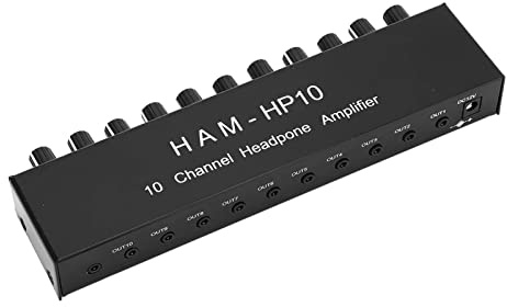 10-Kanal-Kopfhörerverstärker-Verteiler, Stereo-Kopfhörer, Hp10 Ham für Audio, Mehrkanal, 12 DB, 10 K, 10-Kanal-Stereo-Kopfhörer, Legierung, Legierung, Stereoempfänger für