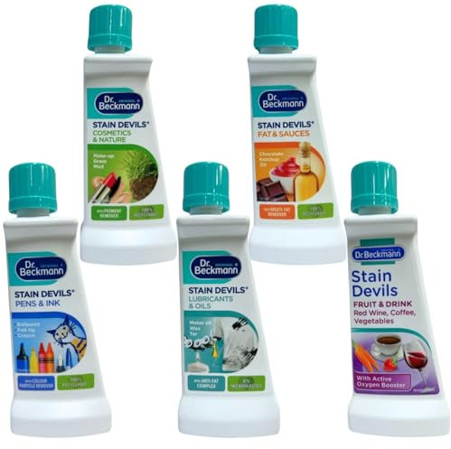 Complete Stain Remover Kit Tough on Stains Multipurpose All-in-one Stain Solution | Set of 5 Stain Removers (4 x 50ml, 1 x 50g)