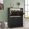 2 Drawer Shoe Storage Cabinet Pull Down Shoe Cabinet 2 Tier Shoes Rack Wooden Furniture Cupboard Shoe Storage Organiser for Hallway Entryway, Living Rooms, Black, 60W x 24D x 80H cm