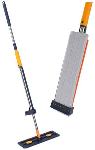 HOMSFOU Fregar trapeador y Ancho trapeador de Piso Plano trapeadores trapeador para Piso Estilo trapeador Plano multifunción fregona Plana Accesorios aleación