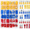Kabelstecker-Gruppen 600Stk Kabelschuhe,33 Typen 0.5-6.0mm² Flachsteckhülsen Sortiment,Flachstecker Kabelverbinder Set KFZ Quetschverbinder,Gabelkabelschuhe,Kabel Steckverbinder Crimpverbinder