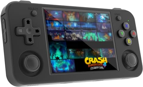 RG35XX H Handheld Spielekonsole,3.5 Inch IPS Screen Linux System mit 5500+ Klassische Spiele, Unterstützt 2.4G Wireless Gamepad und HDMI TV-Ausgang,Pocket Gamer, Schwarz