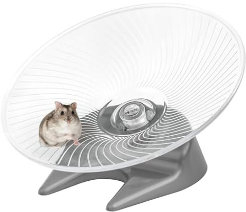 EKX Hamster Wheel Saucer Silent Spinner/Quiet Exercise Flying Runner for Dwarf Hamster/Gerbil Rat/Hermit Crab Small Cage