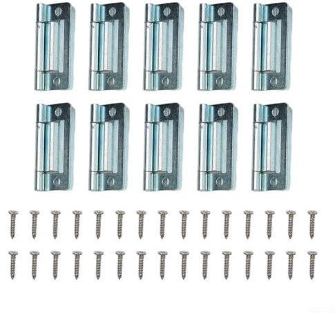 SMZhomeone Stahlscharniere für Wohnwagen, Küchenschrank, perfekt für 15 und 19 mm große Türen, verzinkte Oberfläche, für Schranktür, Wohnmobil, Wohnwagen (10 Stück)