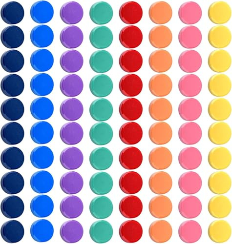 80 Stück Magnete Stark, 8 Farben Whiteboard Magnete, Stark Halt Tafel Kühlschrank Magneten Kleine Mini Bunt Rund für Pinnwand Magnetwand Magnettafel