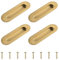 MOROBOR 4 Pack Stainless Steel Side Hole Flush Pull, Oval Embedded Sliding Door Handle Recessed Finger Pulls with Hidden Screws for Drawer Cupboard Wardrobe/Brushed Gold