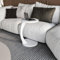 WOOVEN DESIGN C Couchtisch, Couchtisch mit Rollen, tragbarer Sofa-Beistelltisch, runder Couchtisch, Sofa-Beistelltisch, stilvolle Holzmöbel für die Heimdekoration (weiß)