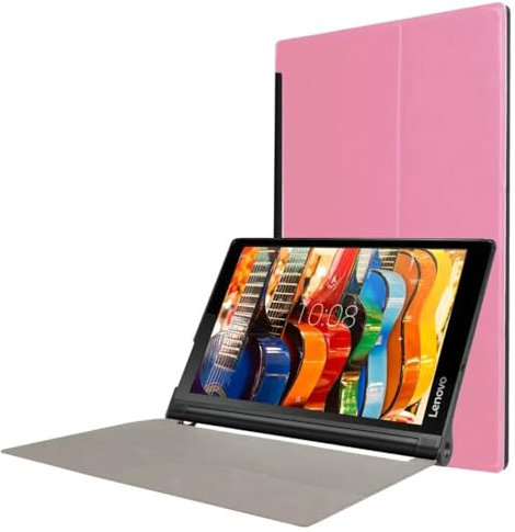 ZZOUGYY Tablet Cover for Lenovo Yoga Tab 3 10 Pro YT3-X90F/M/N/L,Ultra Slim Folio Stand Lightweight Leather Case for Lenovo Yoga Tab3 Plus 10.1 YT-X703F YT-X703M YT-X703L YT-X703N YT-X703H (Pink)