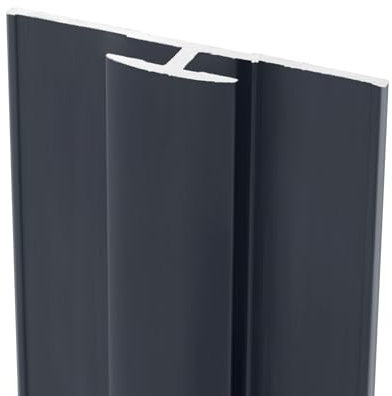 Schulte profilé de jonction 210 cm anthracite, pour panneau mural de salle de bain DécoDesign, revêtement décoratif douche, recoupable adaptable à la hauteur du panneau