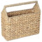 JJSQ Aufbewahrungskorb aus Wasserhyazinthe für Zeitschriften, Rattan-Zeitschriftenhalter, Boden-Selbstständer, Weidenkorb mit Griff für Akten und Zeitungen, Natur, 38,1 x 14 x 31,5 cm