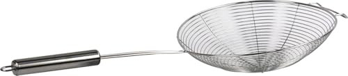 Chip Lifter & Scoop Spoon, Wire Mesh Deep Fat Fryer Basket, Stainless Steel Long Handle for Chips, Fries, Onion Rings, Soup, Spaghetti Noodles (20cm)