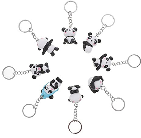 WRITWAA 8stücke Panda Schlüsselanhänger Teilig Niedliche Panda-Designs Für Taschen Und Schlüssel Einzigartiges Für Frauen Kreative Accessoires Für Geburtstagsfeiern Und Anlässe