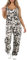 FASHIONISM Womens Sleeveless Italian Leopard Print Cotton Dungarees Ladies Square Neck Romper Adjustable Tie Strap Playsuit Racer Back Front Pocket Jumpsuit