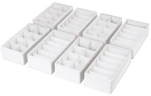 DIMJ Schubladen Organizer Schrank Organizer - 8er Set Pax Organizer, 30 x 15 x 9 cm Ordnungssystem für Kleiderschrank, Kinderkleidung, Socken, Wickelutensilien, Weiß