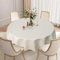 Softalker Tischdecke Rund 100 cm Tischdecken Beige Tischdecke abwaschbar Jacquard-Geometrischem Wasserabweisend Tischtuch Fleckschutz Table Cloth für Outdoor Garten Party Geburtstag Silvester Hochzeit