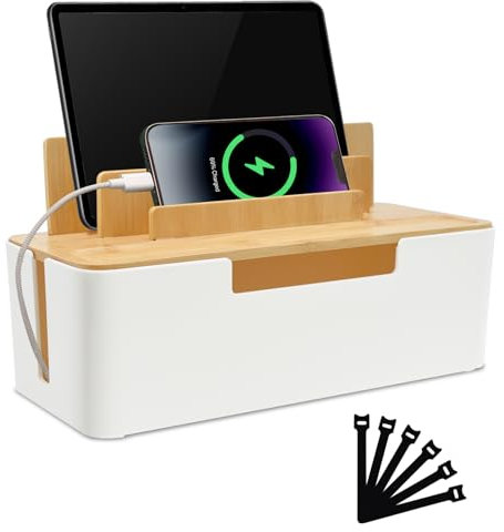 YTACREA Caja Organizadora Cables de Cables Ocultos, Seguro y Protegido Caja Cables Organizador, Caja Enchufes con Almacenamiento ElectróNico, Caja para Cables y Enchufes para Hogar, Oficina