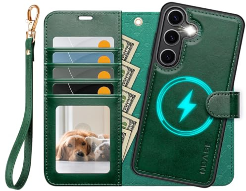 OCASE for Samsung Galaxy S25 Plus Case, 2 in 1 Wallet, Dark Green | Detachable, PU Leather, RFID Blocking, Wireless Charging, Card Holders, Kickstand, Shockproof Removable Phone Cover