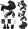 Junama Kinderwagen Diamond S Class 2in1 3in1 4in1 (07 - Schwarz, 3in1 mit Autositz)