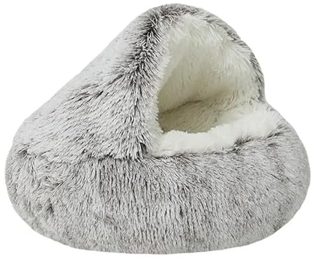 Zentaurus Hundebett, mittelgroß, für Katzen, Anti-Stress-Plüsch, Hundebett (Hellbraun, M: 50 cm (<4 kg))