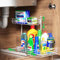 SUMAITech Organizador Bajo Fregadero de Metal, 2 Niveles Estanteria Bajo Fregadero con Altura Ajustable, Organizador Cocina Extraible, Estante de Almacenamiento Bajo Fregadero para Cocina, Blanco