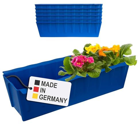 Hossi's Wholesale 6 Euro-Paletten Blumenkästen-Einsätze | 37,3cm Blau | Pflanzkasten für Europalette Palette | Balkonkasten | Blumentopf | aus stabilen Kunststoff | Made in Germany