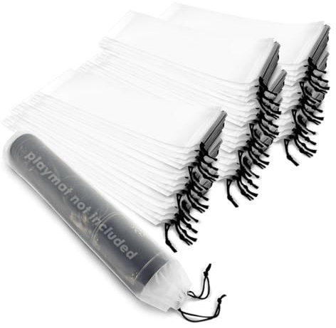 Playmat Bag for TCG – 50 Pack Waterproof Frosted White Polyethylene Storage Bags, Reusable Travel Pouch for Trading Card Game Mats, Large Portable Gaming Mat Cases