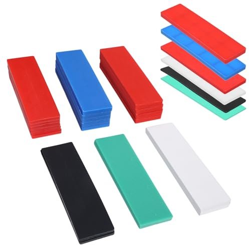 60 Pz - Distanziatori in plastica universali, piastre di supporto per finestre e porte, blocchi per vetri, piastre di supporto, distanziatori, cunei in plastica per un montaggio efficace