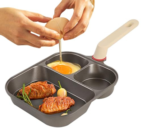 Acunny Eierpfanne, Grillpfanne für 3 Tassen mit Raclette und Ölpinsel –