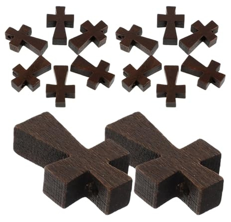 Toyvian 100 Stück Kleine Holzkreuz-anhänger mit Vorgebohrtem Handgefertigte Christliche Kreuzcharms für Schmuckherstellung DIY Schlüsselanhänger Gebetskreuze Natürliche Holzstruktur