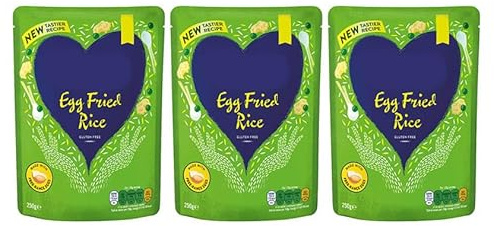 Microwave Egg Fried Rice, Gluten Free, Vegetarian, 250g, Pack of 3