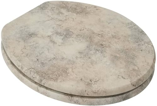wilko Maybury Toilet Seat, Brown, 37.6 x 46.5cm, MDF, Easy to Install, Durable Design