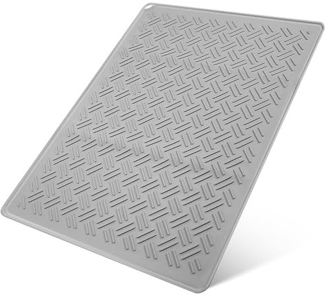 UKCOCO Küchenarbeitsplatte Silikonmatte 58 X 45cm Hitzebeständig und Rutschfest Multifunktionale Abtropfmatte für Geschirr und Schutzmatte für Heiße Töpfe und Pfannen