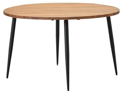 Dehner Gartentisch Venezia, Holztisch mit bis zu 4 Sitzplätzen, Ø 120 cm, Höhe 75 cm, FSC®-zertifiziertes Akazienholz/Metall, braun